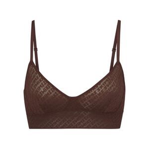 SKIMS NWT LOGO MESH Triangle Bralette in Cocoa Size XS